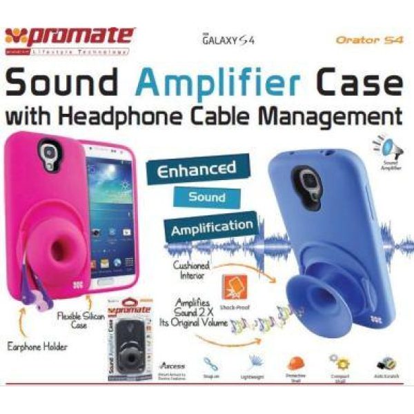 Promate Orator S4 Sound Amplifier Case Samsung Galaxy S4 Black