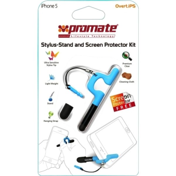 Promate Overt.iP5 iPhone 5 Stylus-Stand and Screen Protector Kit