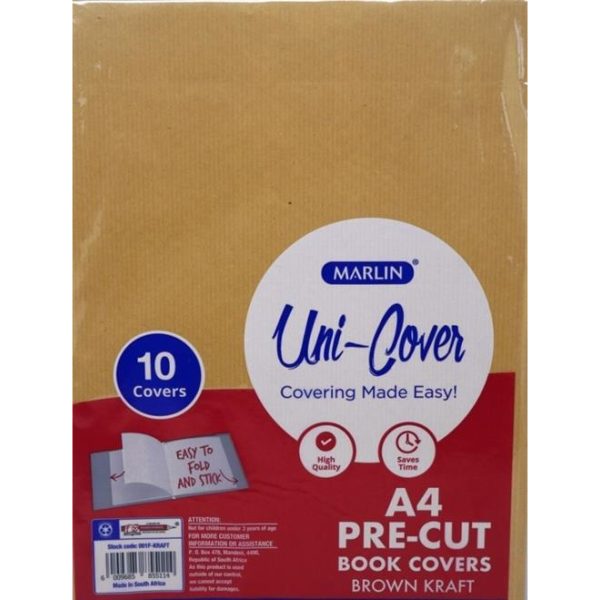 Marlin Kids A4 Precut Book Covers Brown Kraft
