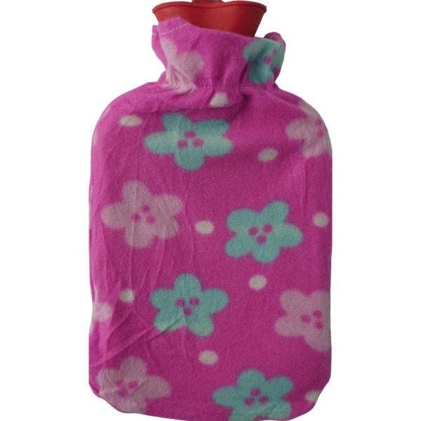 Casey Deluxe Rubber 2 Litre Hot Water Bottle Pink Flower