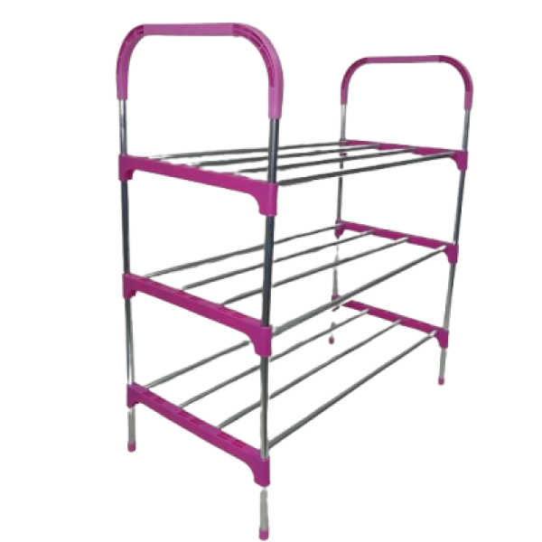 Nordic Wind Pink Cross 3 Tier 12 Shoe Steel Rack