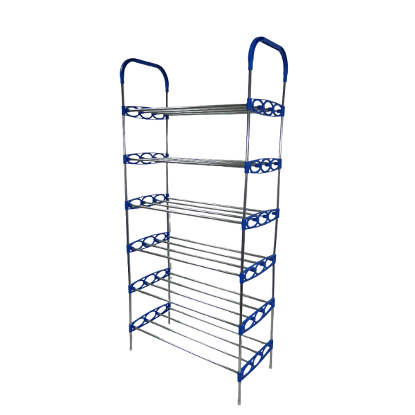Nordic Wind Blue 6 Tier 18 Shoe Steel Rack