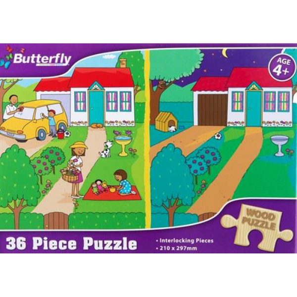 RGS 36pc Day & Night Wooden Puzzle