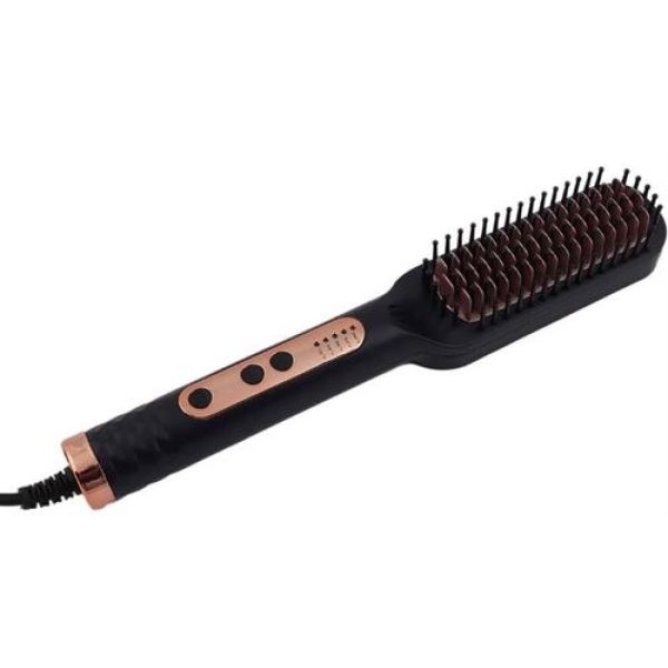 Sokany Hair Straightener Brush Black And Rose Gold