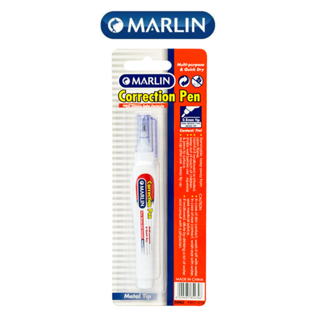 Marlin Office Essentials 7ml Correction Fluid Pen