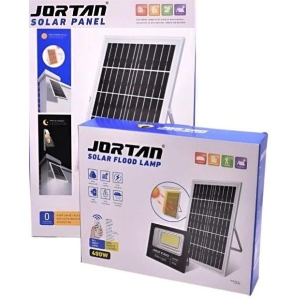 Solarix Jortam 400w Glass Solar Flood Lamp with Solar Panel