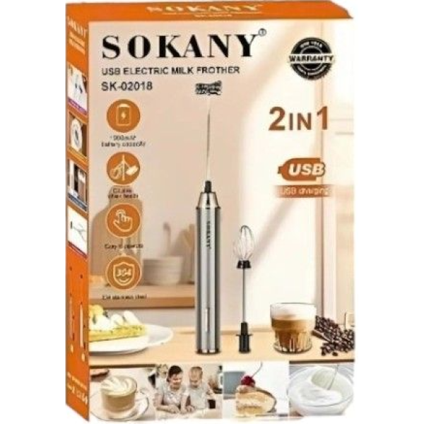 Sokany 2 IN 1 USB Rechargeable Milk Frother & Egg Beater