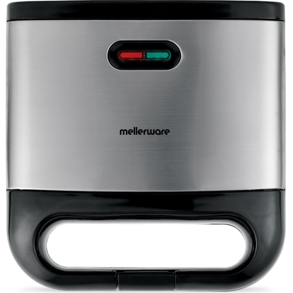 Mellerware 800W 2 Slice Non-Stick Black Sandwich Maker