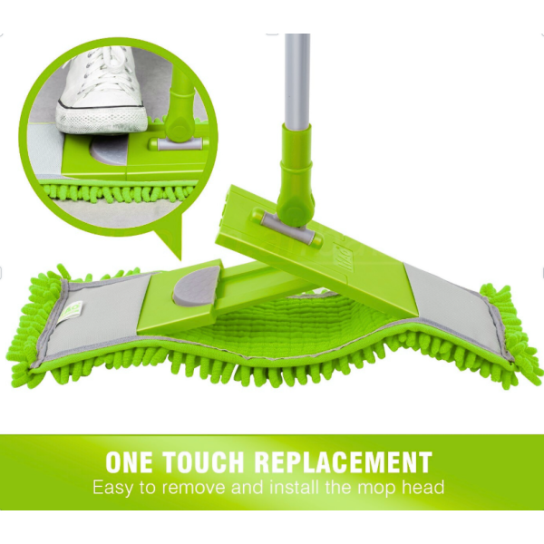 Kleaner Microfiber Extendable Flat Mop Lime Green