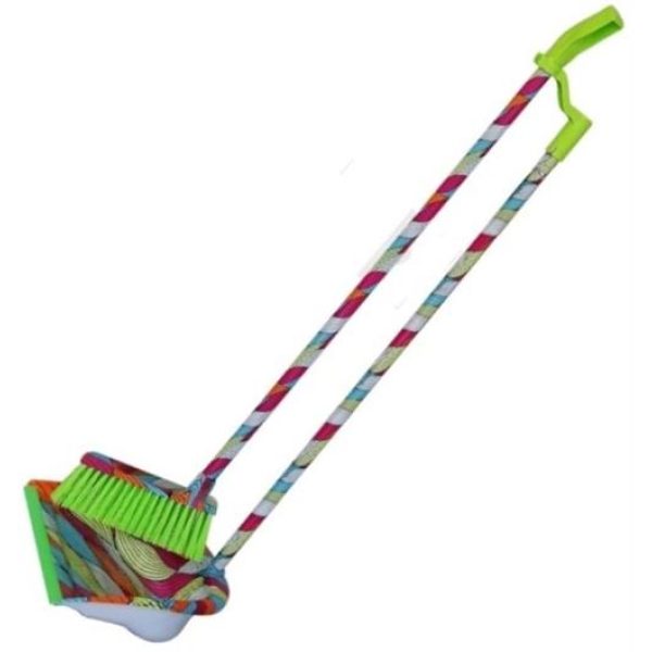 Totally Long Dust Pan Broom Set Rainbow Design