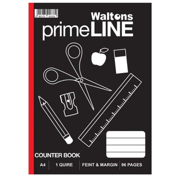 Waltons Primeline 1 Quire A4 Counter Book 5 Pack