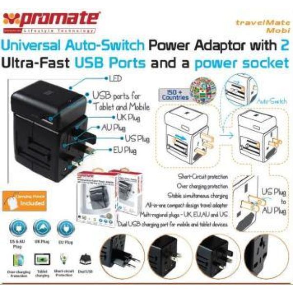 Promate Travelmate.Mobi ,Universal Auto-Switch Power
