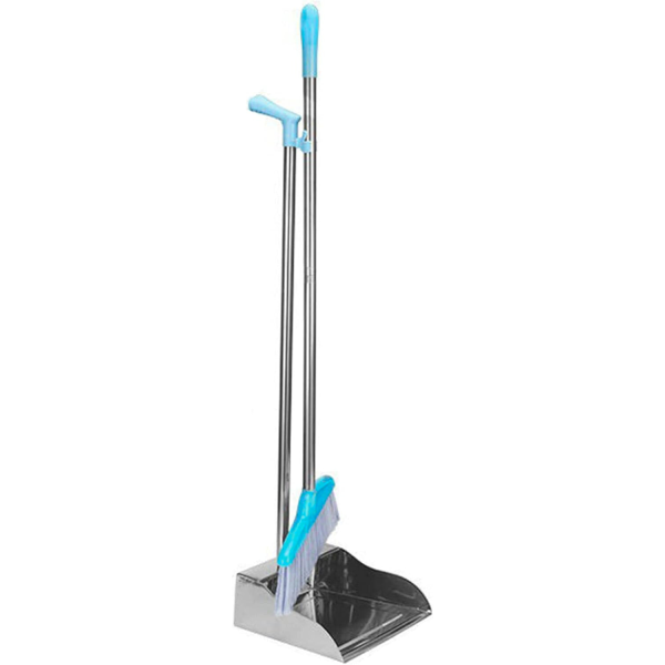 Casey Long Standing Dustpan And Broom Set Light Blue