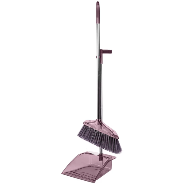 Casey Long Handle Standing Dustpan And Broom Purple