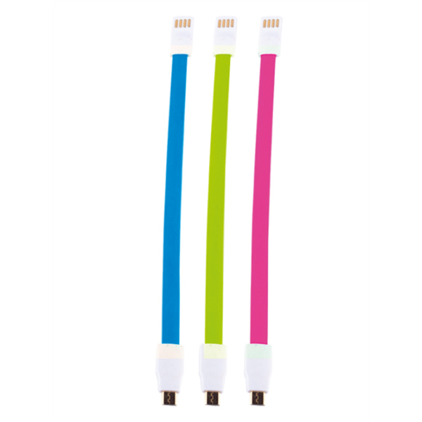 Whizzy Pink,Blue & Green Designer 3 Pack Micro USB Charge Cable