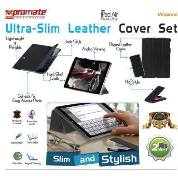 Promate Weave Ultra-Slim Leather Cover