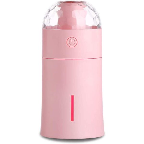 CaseyMagic Pink Led Light 175ml USB Humidifier Air Purifier Mist