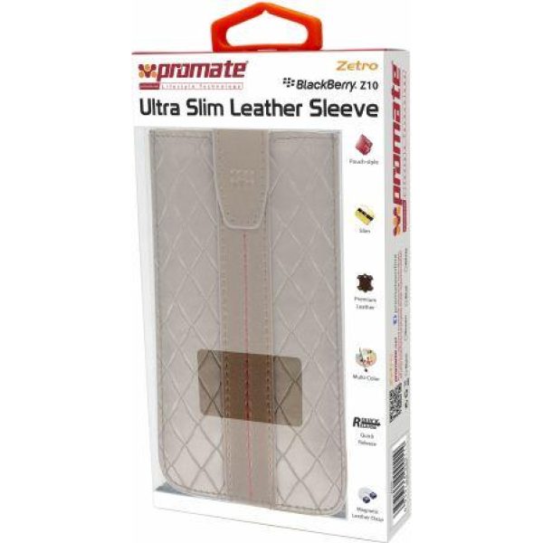 Promate Brown Zetro BlackBerry Z10 Ultra Slim Leather Sleeve