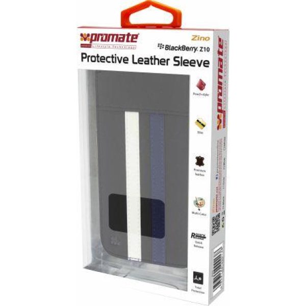 Promate Blue Zino BlackBerry Z10 Protective Leather Sleeve