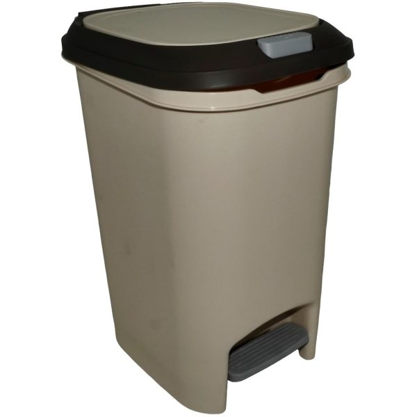 Casey 20 Litre Step On Pedal Waste Bin Beige And Brown