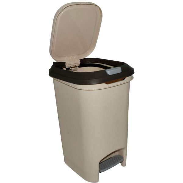 Casey 10 Litre Step On Pedal Waste Bin Beige And Brown