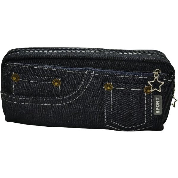 Brainware Dark Blue Denim Pencil Case