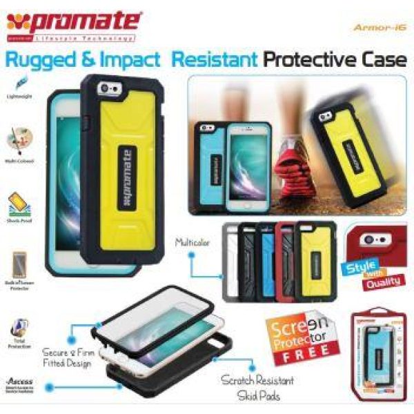 Promate Armor-i6 Rugged & Impact Resistant Protective Case