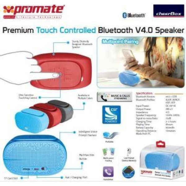 Promate cheerBox Premium Touch controlled Bluetooth® V4.0