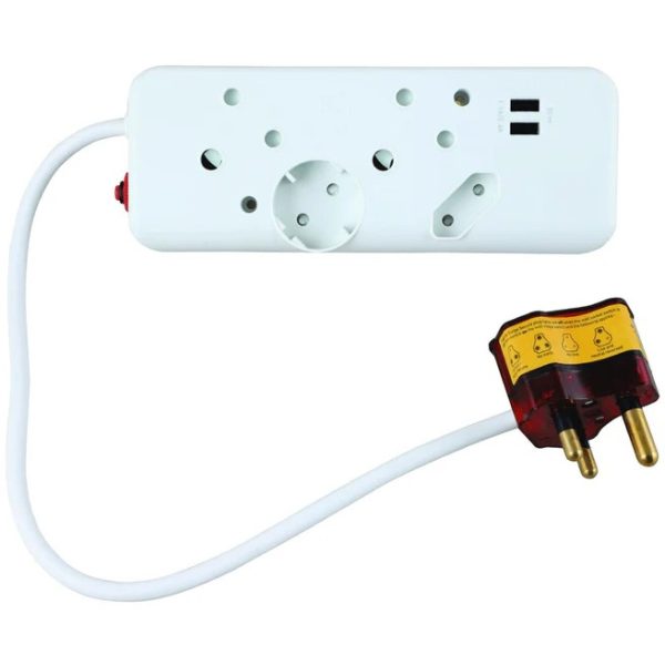 Ellies 4 Way Surge Multiplug Adaptor With USB Ports