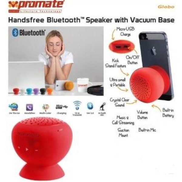 Promate Red Globo 2 Portable Bluetooth Speaker