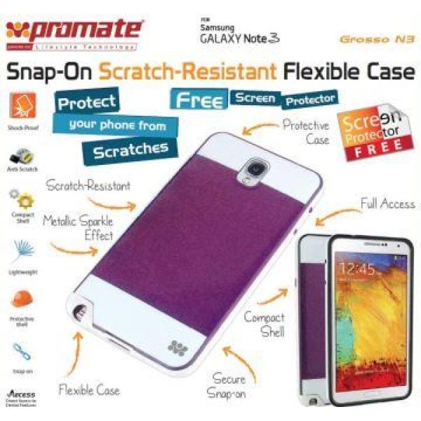 Promate Grosso-N3 ,Snap-On Scratch-Resistant Flexible