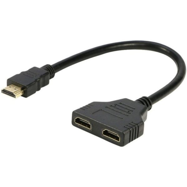 UniQue Male HDMI To Female Dual HDMI Splitter Adapter