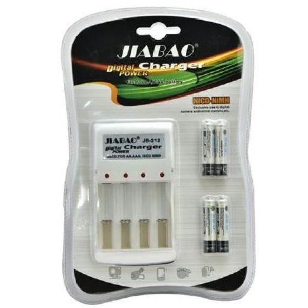 Jiabao JB212 Battery Charger with 4 Pieces 350mAh AAA