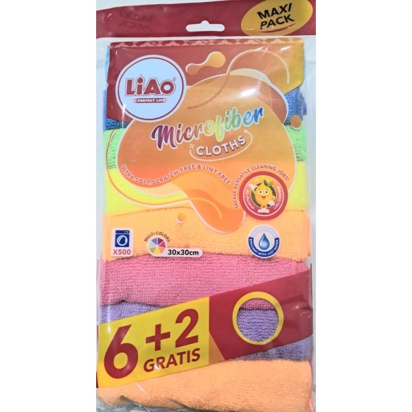 Casey 8 Pack Microfiber 30x30cm Assorted Cleaning Cloths