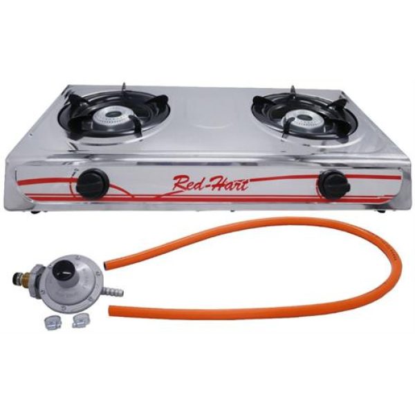 Casey Red 2 Plate Stainless Steel Gas Stove