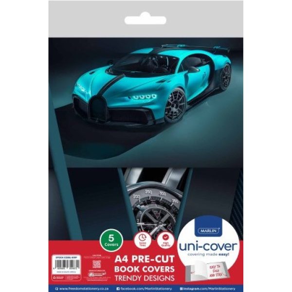 Marlin A4 Bugatti Precut Book Covers 5 Pack