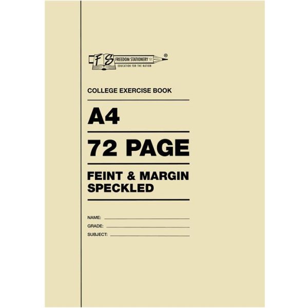 Freedom A4 College Exercise Book Feint and Margin 72 Page