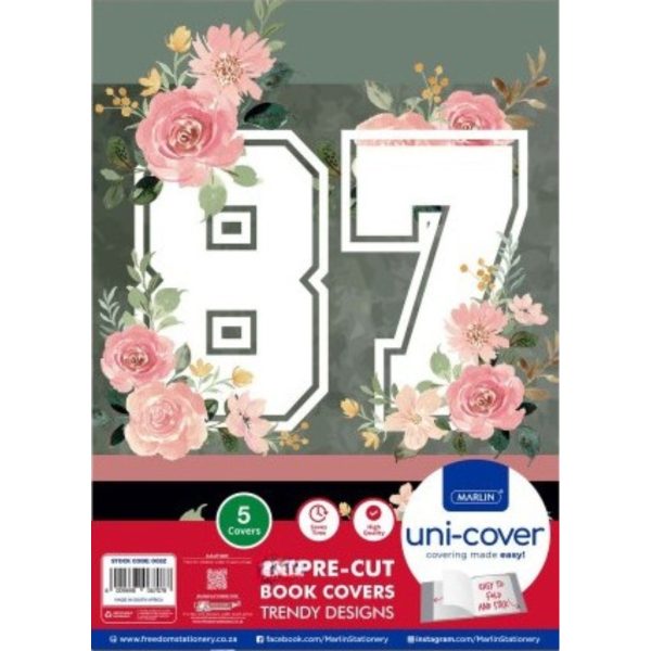 Marlin A4 87 Floral PreCut 5 Pack Book Cover