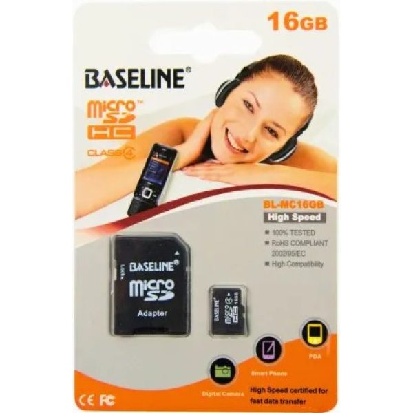 Baseline 16GB MicroSDHC CL10 Memory Card