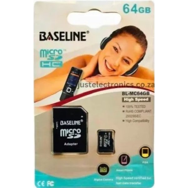 Baseline 64GB MicroSDHC CL10 Memory Card