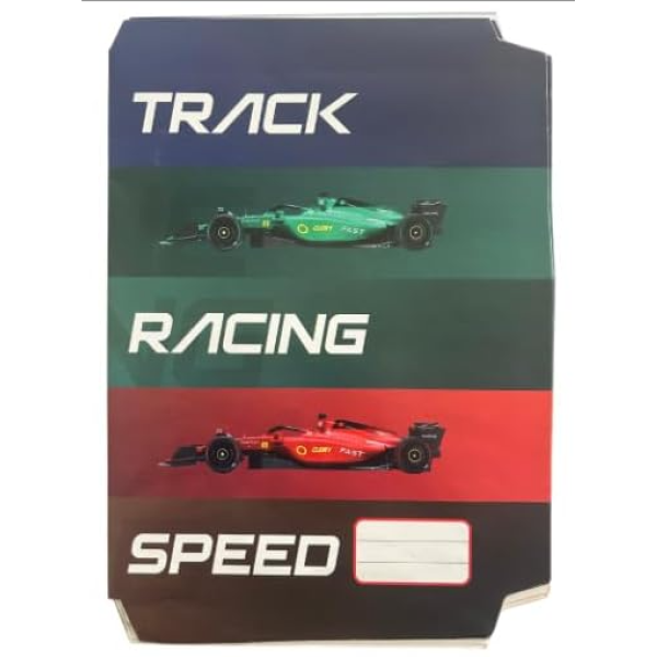 Marlin A4 PreCut Book Covers F1 Track Racing 5pack