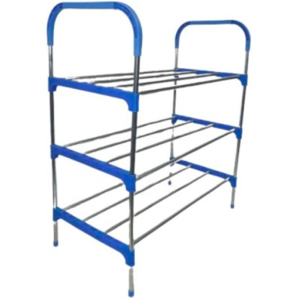 Nordic Blue Wind Cross 3 Tier 12 Shoe Steel Rack