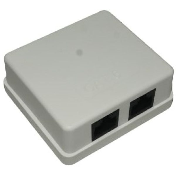 LinkQnet RJ45 CAT 6 Double Wall Mount Surface Box