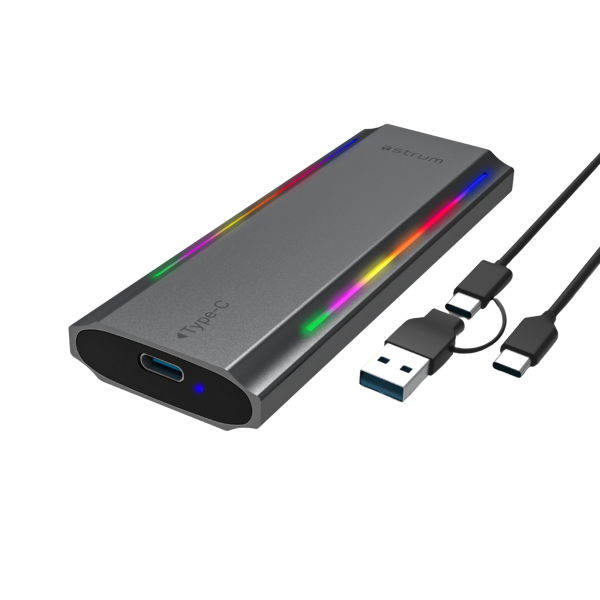 NVMe M.2 SSD PCIe & NGFF Enclosure, RGB, 10 Gbps Speed - ENP4310G