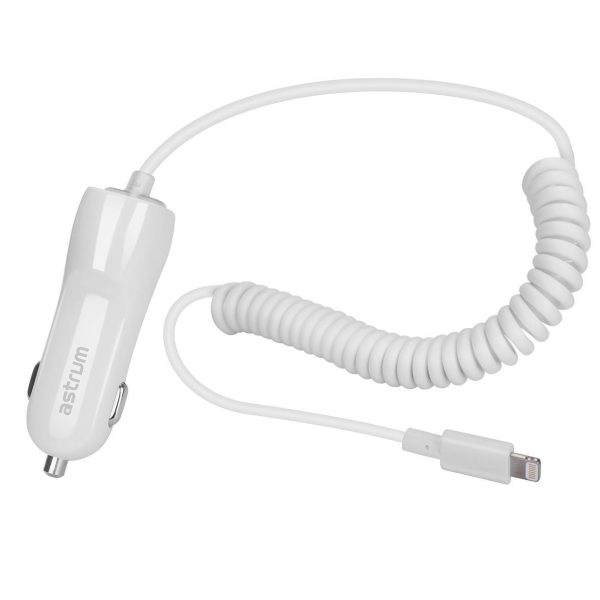 CC390 8 pin Lightning MFI Car Charger - White