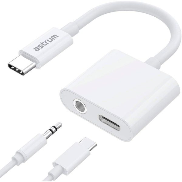 AS045 USB-C to Audio Aux DAC + USB-C Adapter