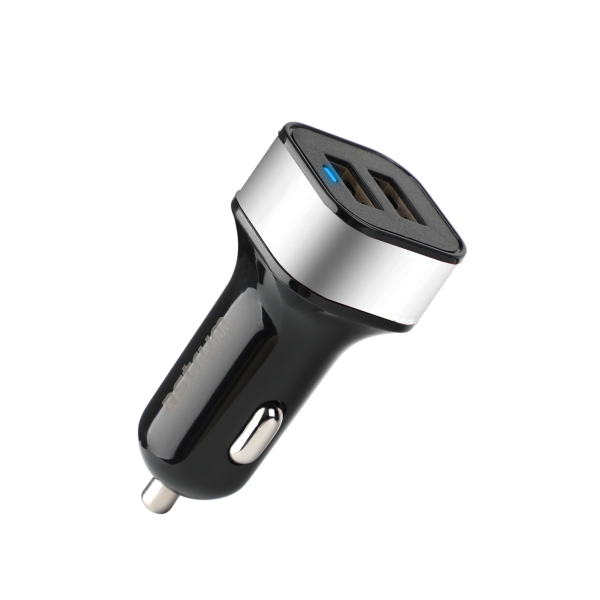 CC340 Dual USB Travel Car Charger - Silver
