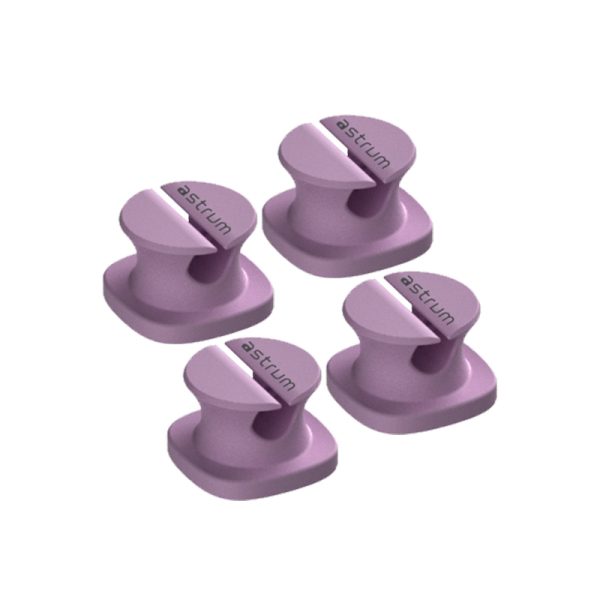 CO060 Mini Cable Organizer Clips - 4 Piece Set for Cable Management-Purple