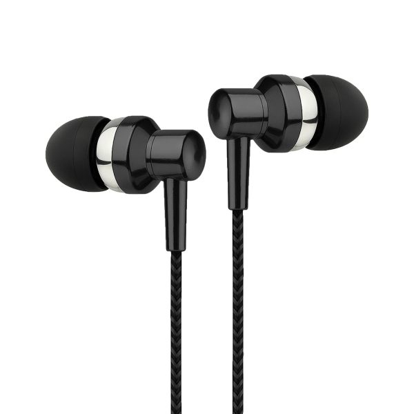 EB250 Electro Painted Stereo Earphones with Mic - Black