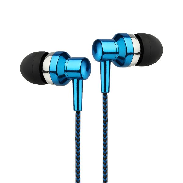 EB250 Electro Painted Stereo Earphones with Mic - Blue